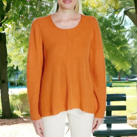 $288 Eileen Fisher Vintage Top Small 6 8 Swing Merino Wool Italian Pullover NWT
